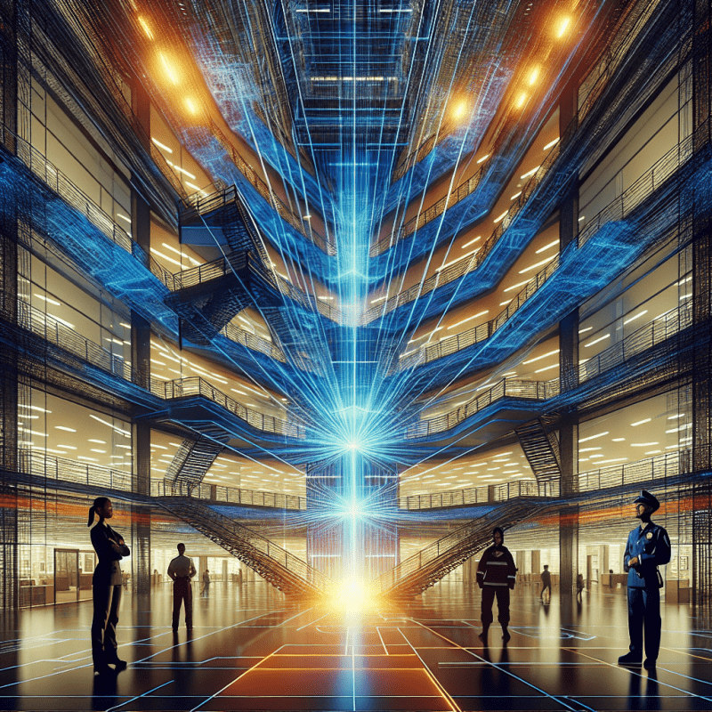 ERRCS network connecting first responders in a building for seamless public safety.