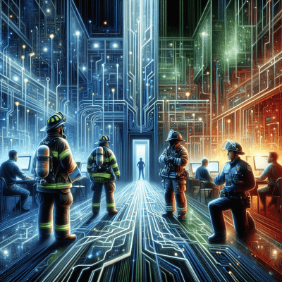 Advanced ERRCS network connecting first responders in a building for reliable public safety.