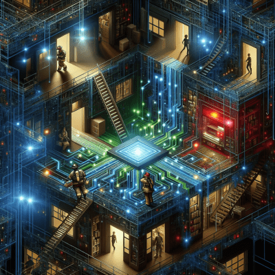 ERRCS network connects first responders in a building for critical safety communication.