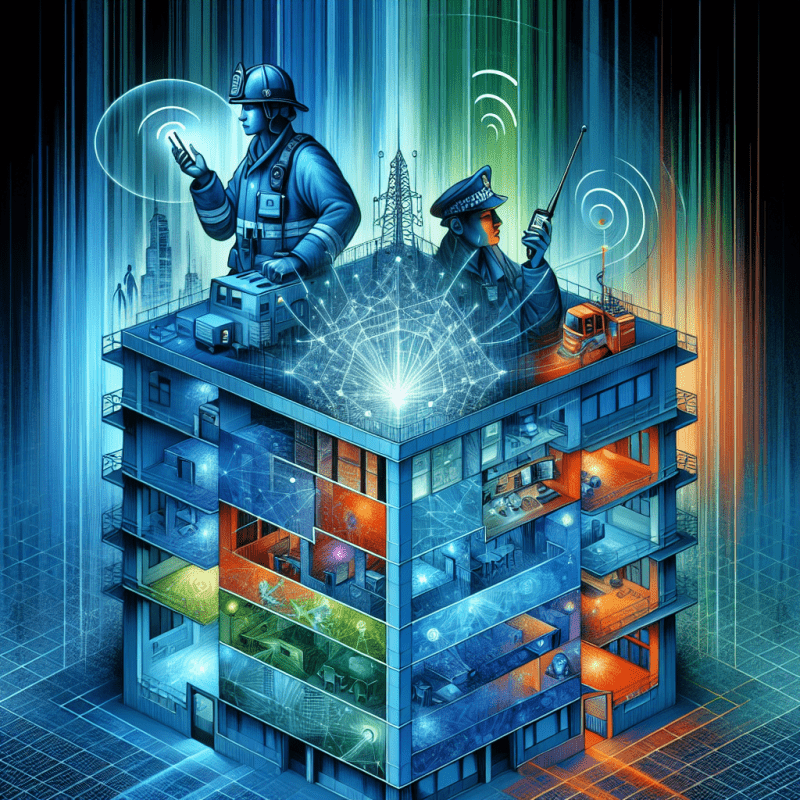 In-building ERRCS network connecting first responders for reliable public safety communication.