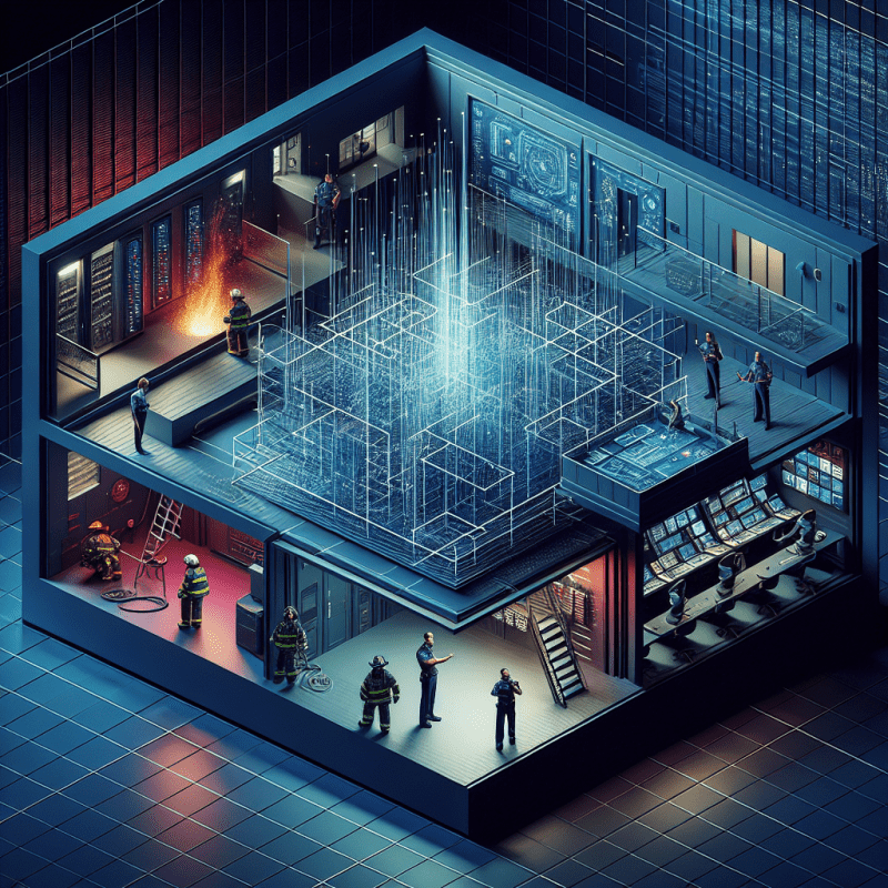 ERRCS network connecting first responders in a building for critical public safety communication.
