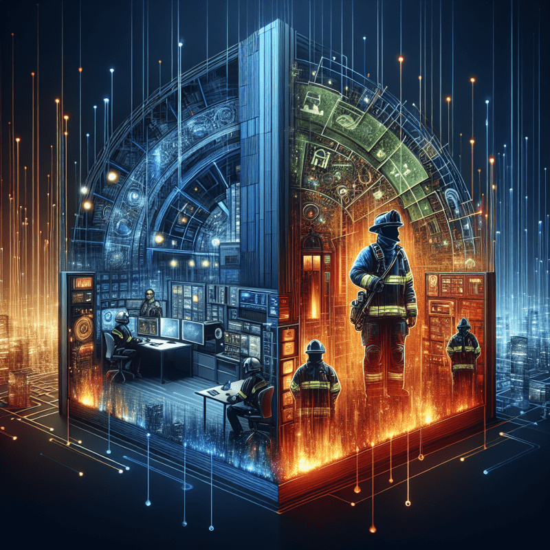 ERRCS network connecting first responders for robust in-building public safety communication.