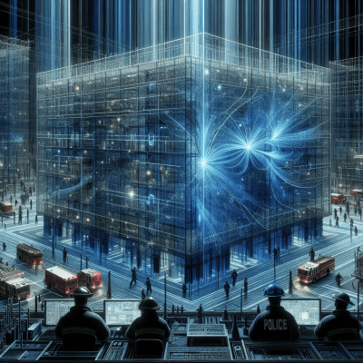 Illustrates advanced ERRCS ensuring critical in-building communication for public safety, connecting first responders.