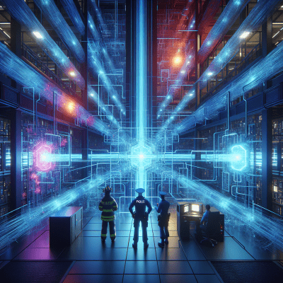 Public safety ERRCS network seamlessly connects first responders through a building, ensuring reliable communication.